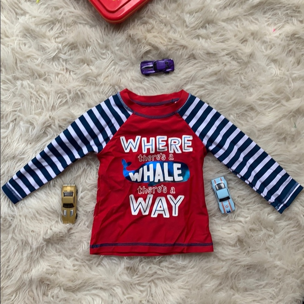 Hatley rash guard + swim shorts